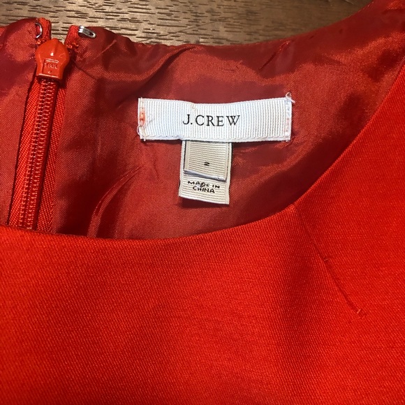 J. Crew Allie Dress w/POCKETS in Red/Orange Dress - Picture 2 of 8